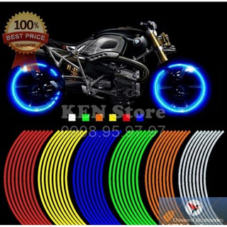 ĐỀ SET 16 MIẾNG DÁN PHẢN QUANG VÀNH XE MÁY ÔTÔ SIÊU ĐẸP ĐỒ CHƠI XE MÁY