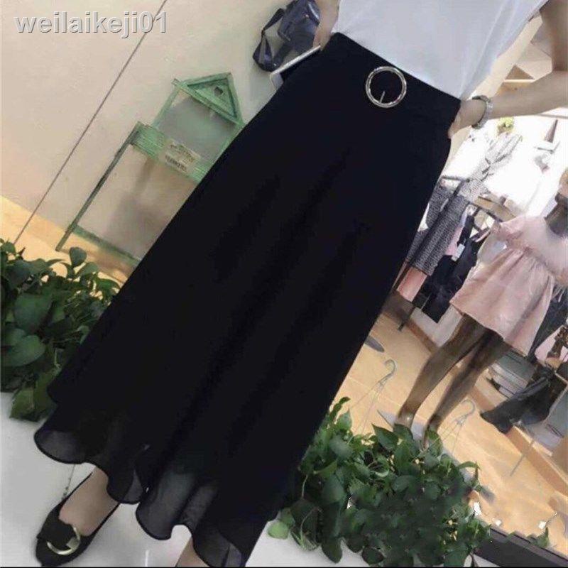 Chân Váy Chiffon Mỏng Lưng Cao Dáng Rộng Có Size Lớn 6.8 2021