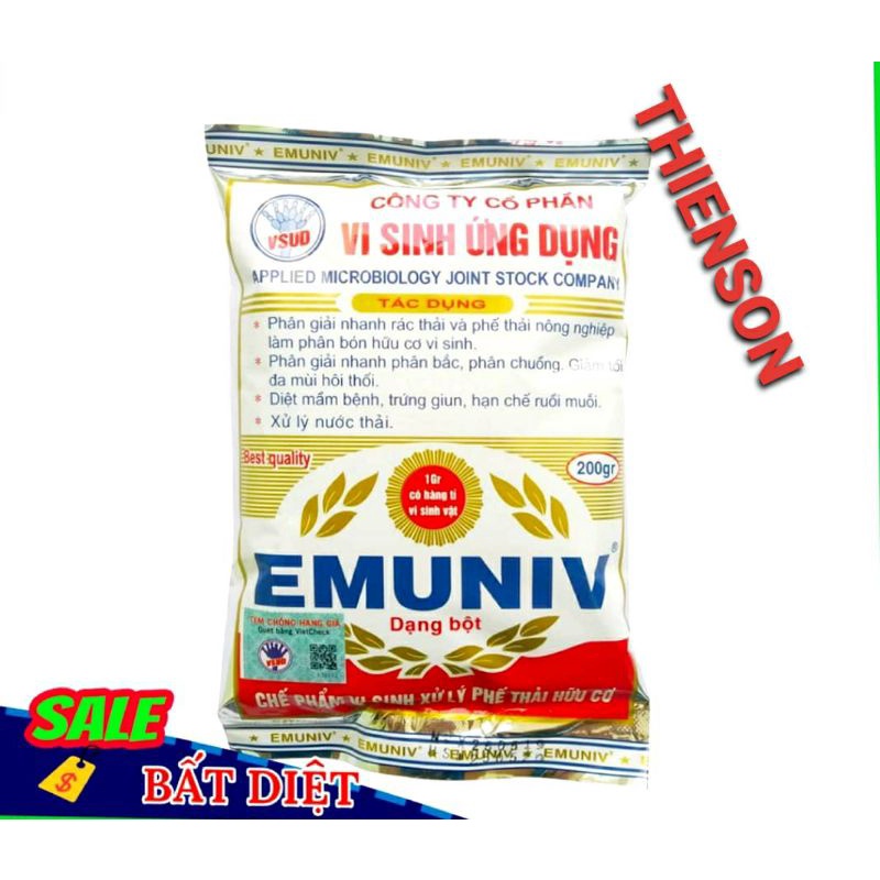 Chế Phẩm Vi Sinh Emuniv Ủ Rác Nhà Bếp Rau Củ & Cá