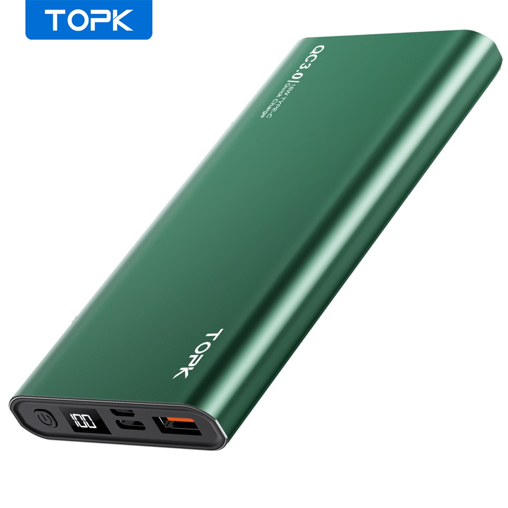 Pin Dự Phòng TOPK I1006P 18W QC3.0 10000mAh Sạc Nhanh Hiển Thị Điện Tử