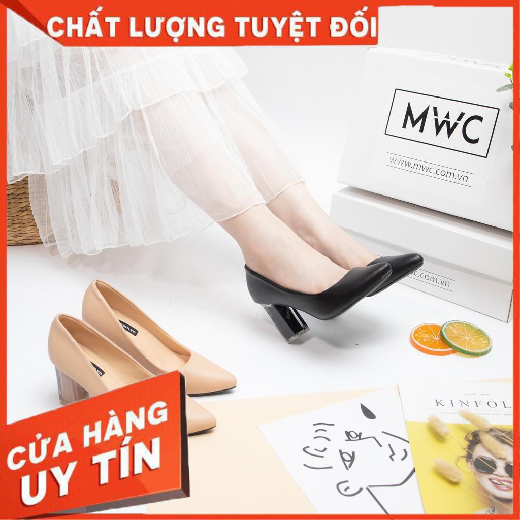 🌈FREESHIP🌈 Giày cao gót nữ bít mũi gót pha lê MWC NUCG- 3684