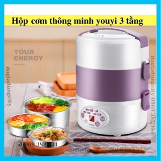 [CHÍNH HÃNG] Hộp Hâm Nóng Thức Ăn YOUYI Inox 304 - Dùng Cho Dân VP, Học Sinh, Người Đi Làm, Nấu Cơm