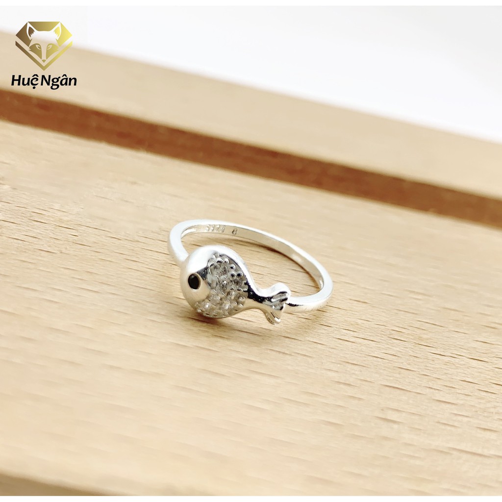 Nhẫn bạc Ý 925 Huệ Ngân - Funny Fish RYR140080 (li tay nhỏ)