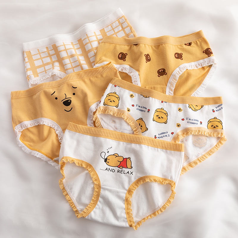 Quần lót nữ dễ thương, Quần lót cotton hình gấu đáng yêu, kháng khuẩn SAVILL L0719