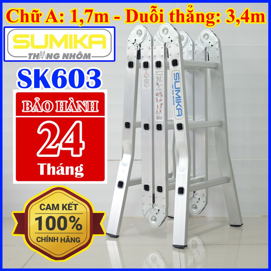 Thang nhôm gấp 4 đoạn Sumika SK603