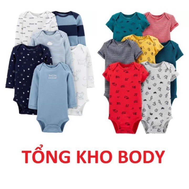 THANH LÝ HÀNG LỖI Body bé trai bé gái, bộ áo liền quần, áo body chip bodysuit cộc tay, dài tay xuất dư xịn ་