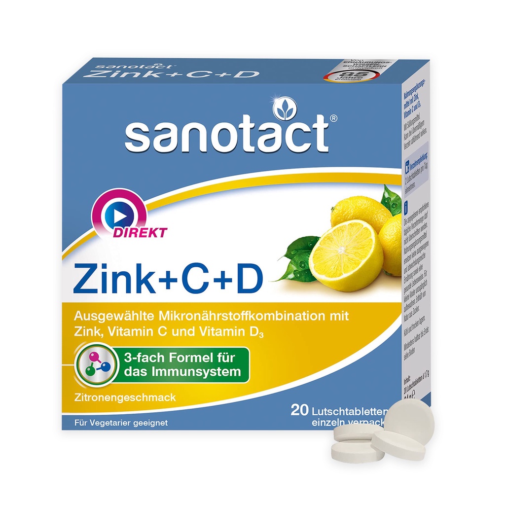 VIÊN NGẬM TĂNG CƯỜNG MIỄN DỊCH - SANOTACT ZINK+C+D
