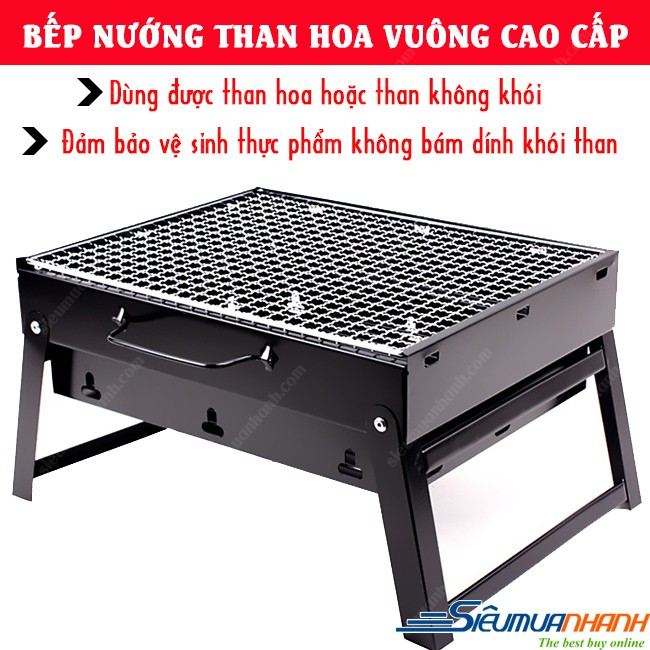 Bếp nướng than hoa hình vuông cao cấp