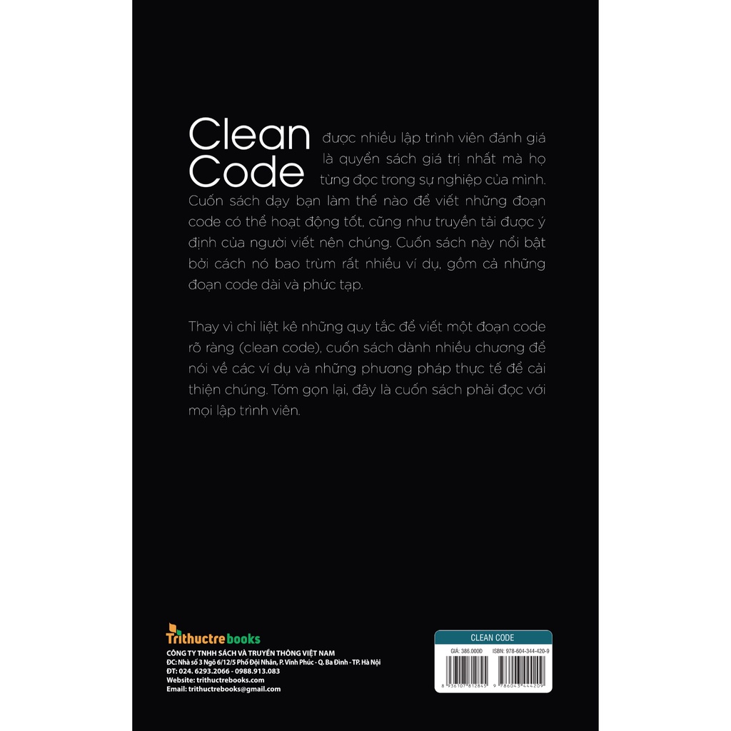 Sách Clean code - Mã sạch và con đường trở thành lập trình viên giỏi