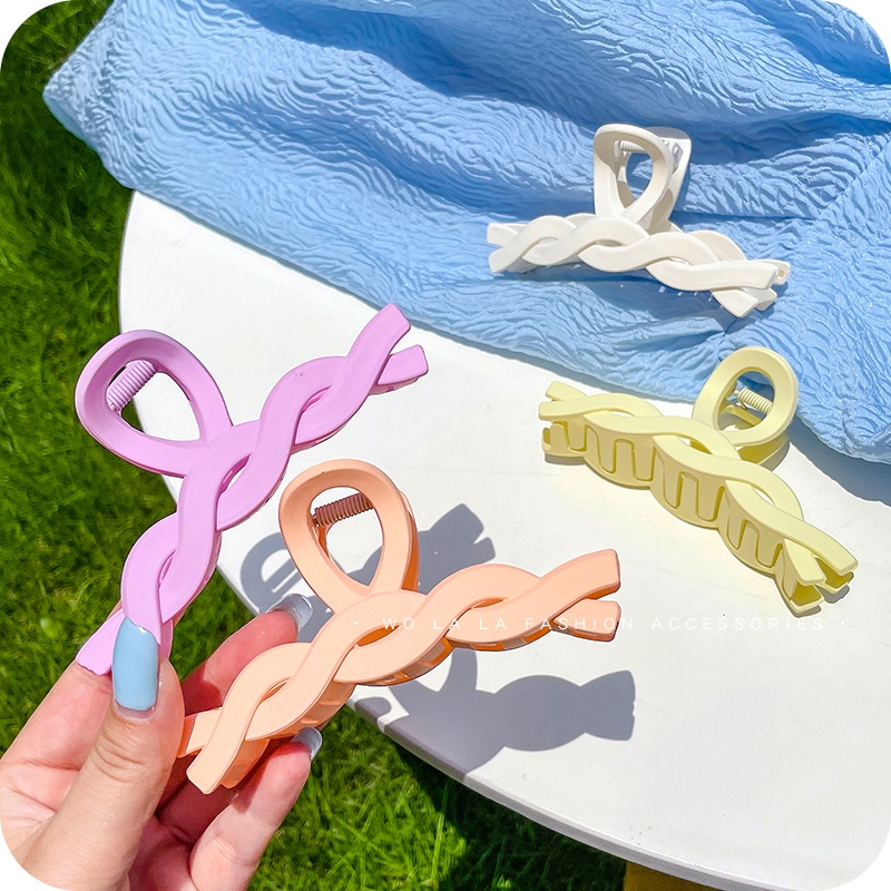 Kẹp bấu tóc bện màu mùa hè thời trang