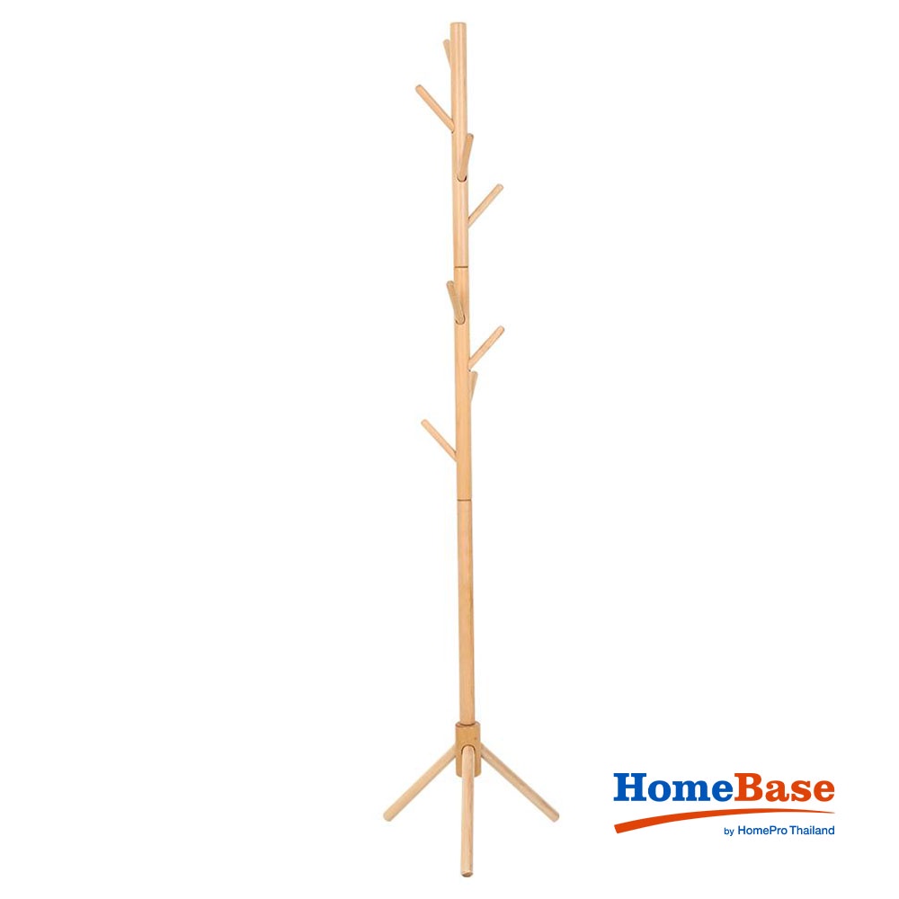 HomeBase PLIM Cây treo đồ bằng gỗ W40xH176xD40cm màu gỗ tự nhiên