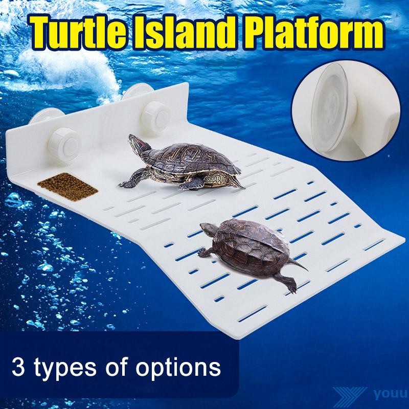 〖YOU❤〗 Turtle Island Platform Aquarium Reptile Hollow Dock Floating Aquarium Decor