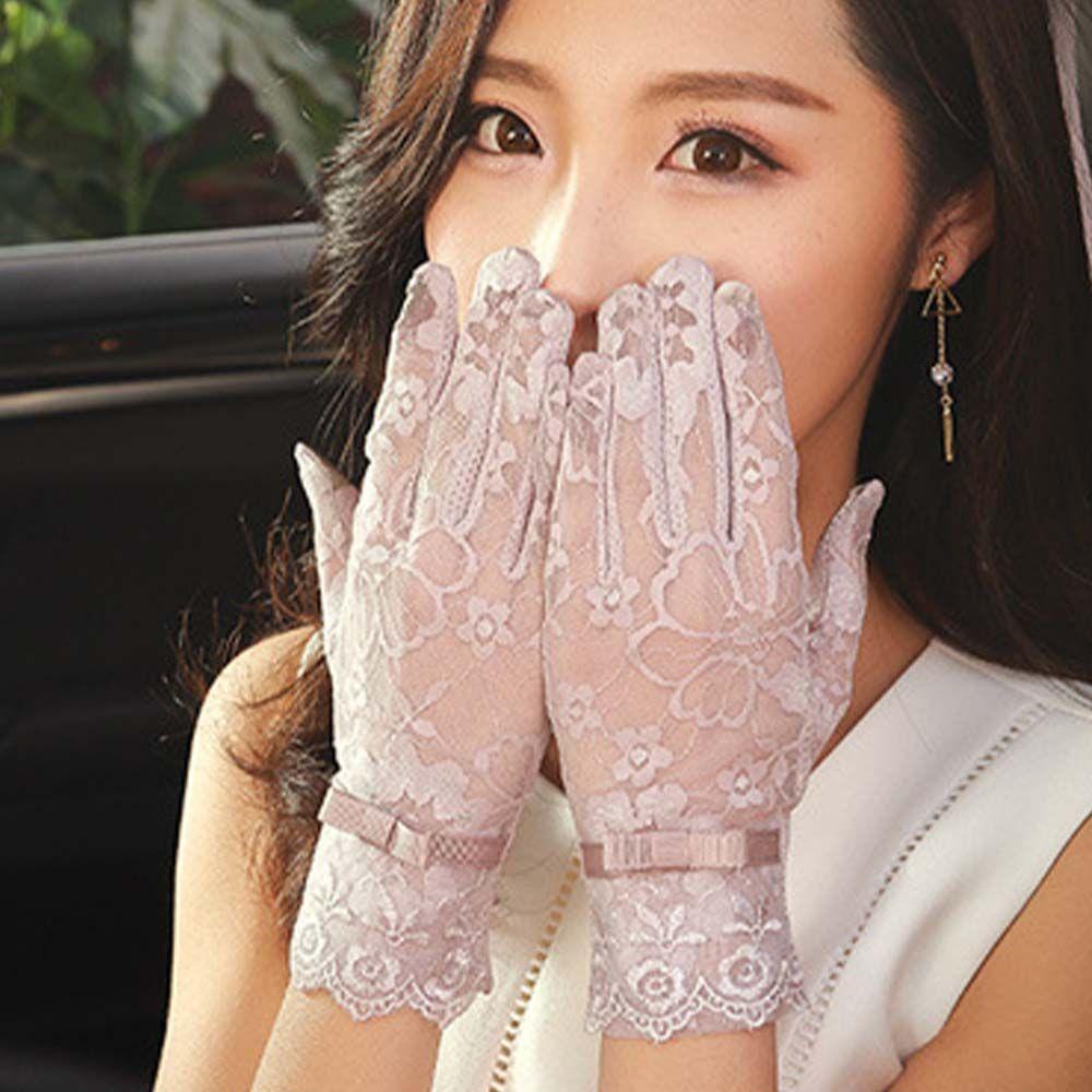 Găng Tay Ren Mỏng 15H Thêu Họa Tiết Thời Trang Dành Cho Nữ