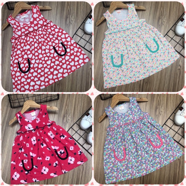 Váy cotton sài gòn 4 chiều cộc tay/ba lỗ/ hai dây 8-22 kg ( ib chọn màu)