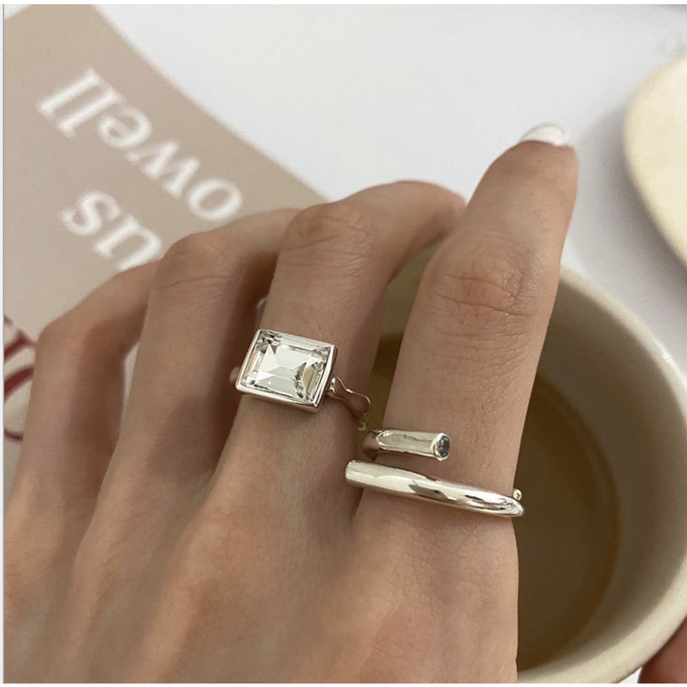 Nhẫn nữ bạc đeo ngón trỏ phong cách Hàn Quốc cá tính độc lạ đơn giản siêu đẹp Boho Edin (nhẫn hở, có thể tự chỉnh size)