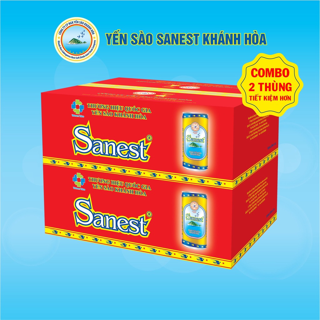 Nước Yến sào Khánh Hòa Sanest thùng 30 lon