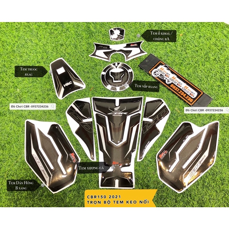 Tem Keo Nổi CBR150 2021/2022/2023 - Trọn Bộ Đầy Đủ CBR150R K45R