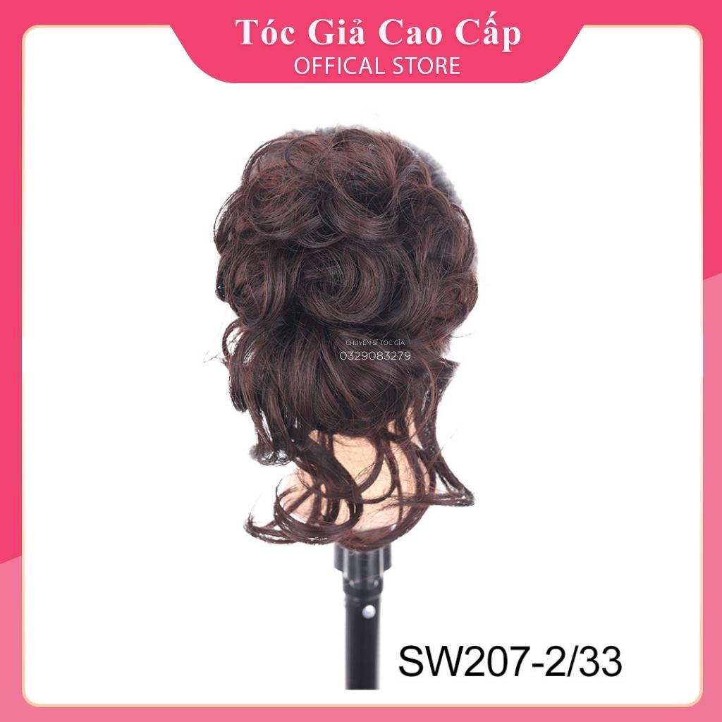 Tóc giả búi xoăn kẹp , có râu mẫu mới, DW207