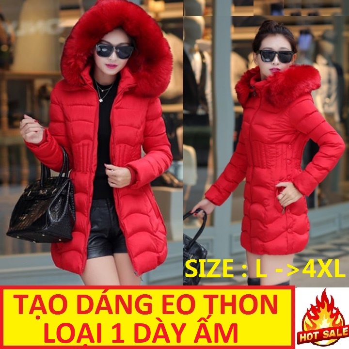 Áo Phao Nữ Hàn Quốc Dáng Dài Cao Cấp - Dầy Ấm Có Lông Mũ - Nhập Khẩu Màu Xanh Kéc Và Nhiều Màu Đẹp - MÃ PHAODAIHANQUOC01