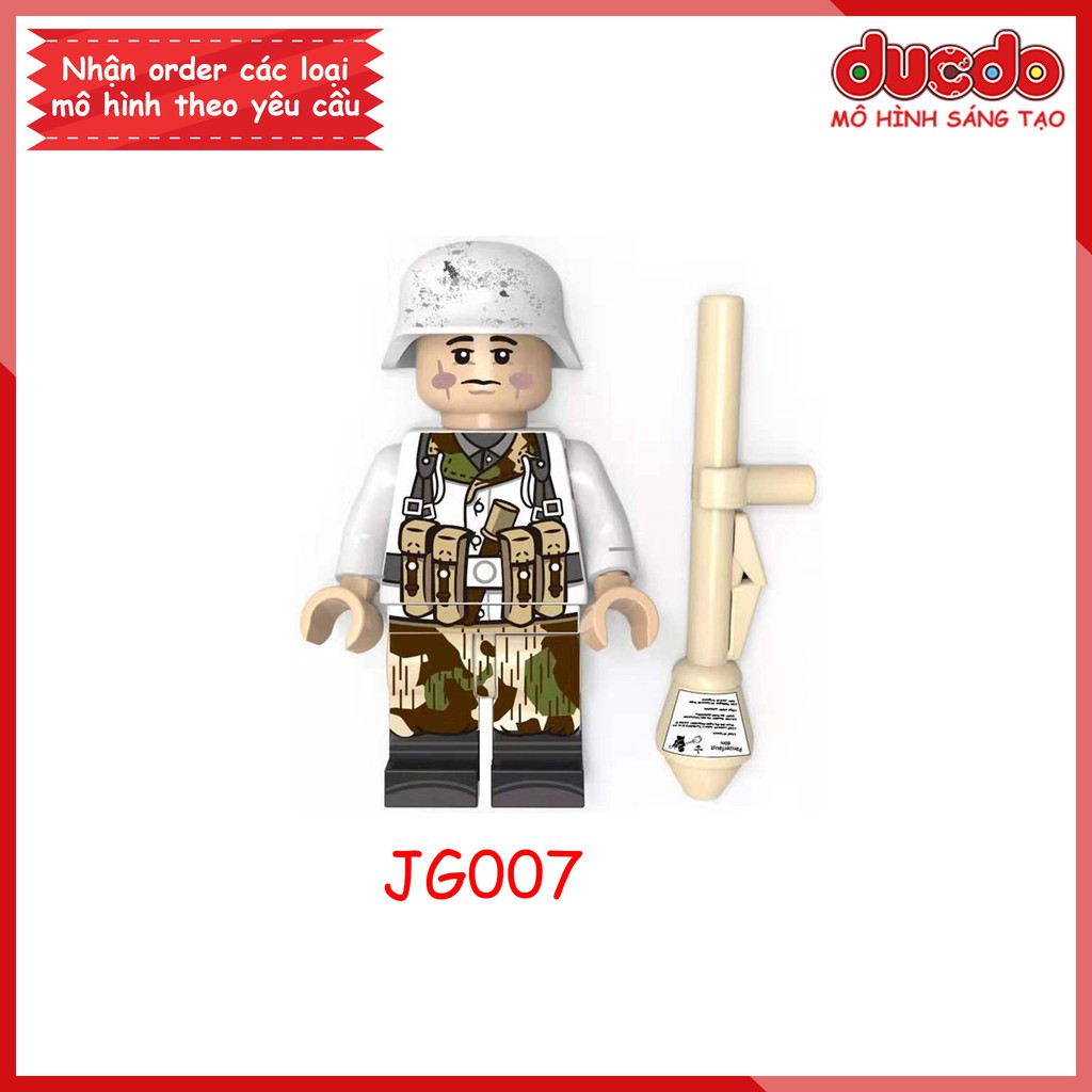 Minifigures chiến binh Army trong chiến tranh thế giới - Đồ chơi Lắp ghép Xếp hình Mô hình Mini WW2 JG 004 - 009