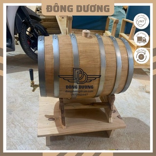 Thùng ngâm rượu gỗ sồi dáng nằm 30lít loại gỗ nhập khẩu an toàn cho người sử dụng