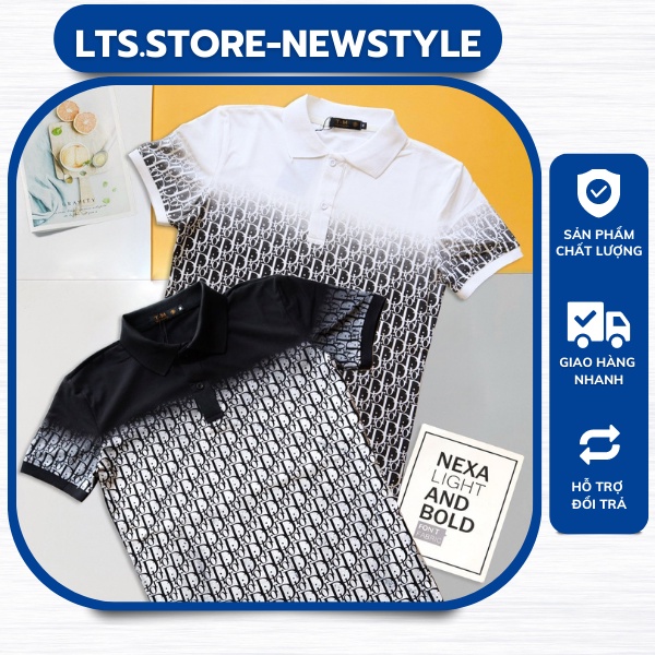 Áo thun có cổ nam, Áo Polo cotton nam tay ngắn DR in loang cực đẹp -NEWSTYLE