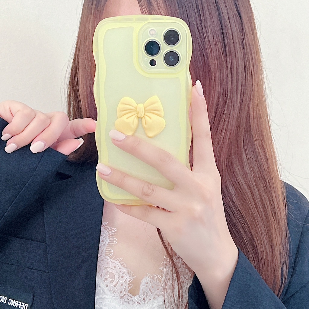 Ốp Điện Thoại Mềm Trong Suốt Chống Sốc Màu Kẹo Có Nơ Cho 7 8 SE 2020 7P 8P X Xs XR Xs max 11 12 13 Pro 11 12 13 Pro max