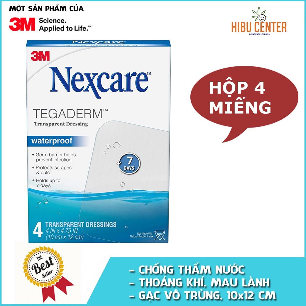 Hộp 4 Miếng Gạc Vô Trùng Chống Nước Trong Suốt H1626 3M Nexcare 4INX4 3/4IN - 70005109973 – Hàng Chính Hãng – HIBUCENTER