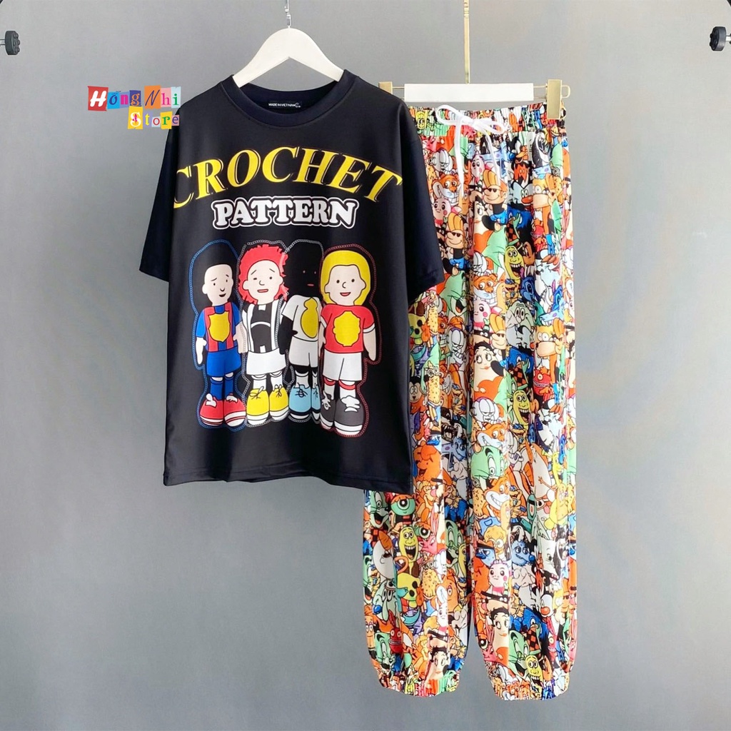 Quần Hoạt Hình Dài Bo Lai Cartoon Pant V2 Oversize Ulzzang Unisex - MM