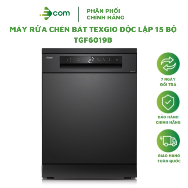 Máy Rửa Chén Bát Texgio Độc Lập 15 Bộ TGF6019B - Hàng Chính Hãng, Bảo Hành 5 Năm