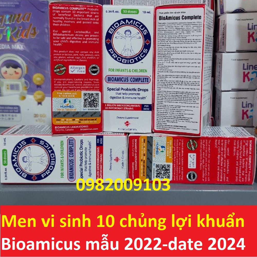 Men Vi Sinh Bioamicus Complete 10 Chủng lợi khuẩn tiêu hóa - Nhập khẩu chính hãng Canada