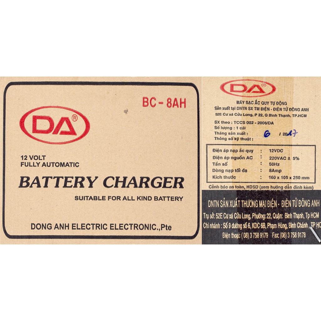 Máy sạc ắc quy tự động 12V BC 8AH