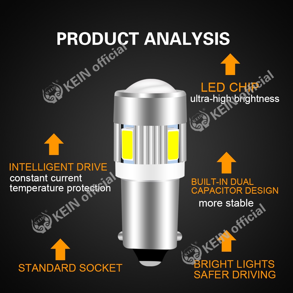 Đèn LED BA9S 12V ánh sáng trắng chất lượng cao đa dụng