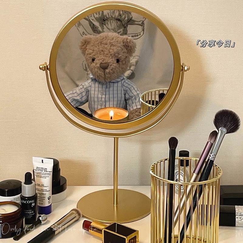 Gương tròn trang điểm mạ mạ vàng sang trọng phong cách Hàn Quốc -maydecor-