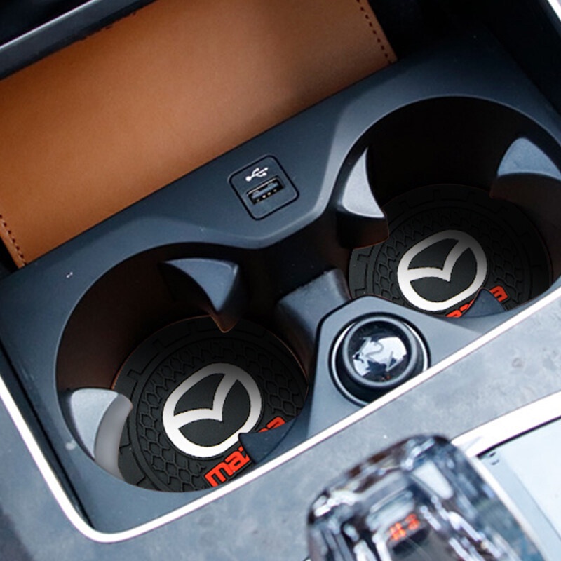 Set 1 / 2 Thảm Lót Cốc Nước Chống Trượt Cho Xe Hơi Mazda 2 3 5 6 323 626 RX8 RX7 MX3 MX5 CX9 CX7 CX5 CX8 CX30 Atenza Axela