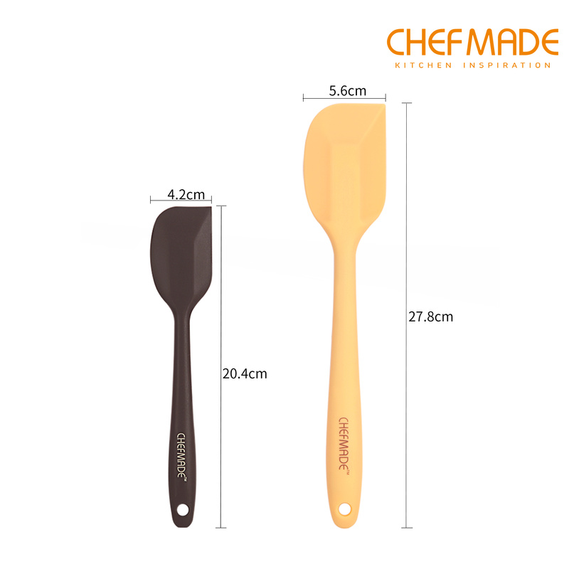 Set 2 phới làm bánh CHEF MADE WK9154 silicone thép không gỉ chống dính cách nhiệt đạt FDA màu vàng và nâu cho nhà bếp