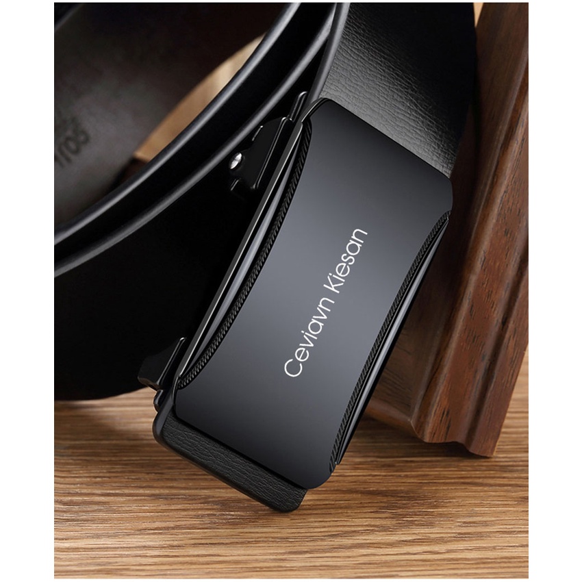 Thắt lưng nam cao cấp Cieviavn Kiesan, dây nịt nam da thật rộng 33mm dài 125cm khóa tự động mạ ti tan