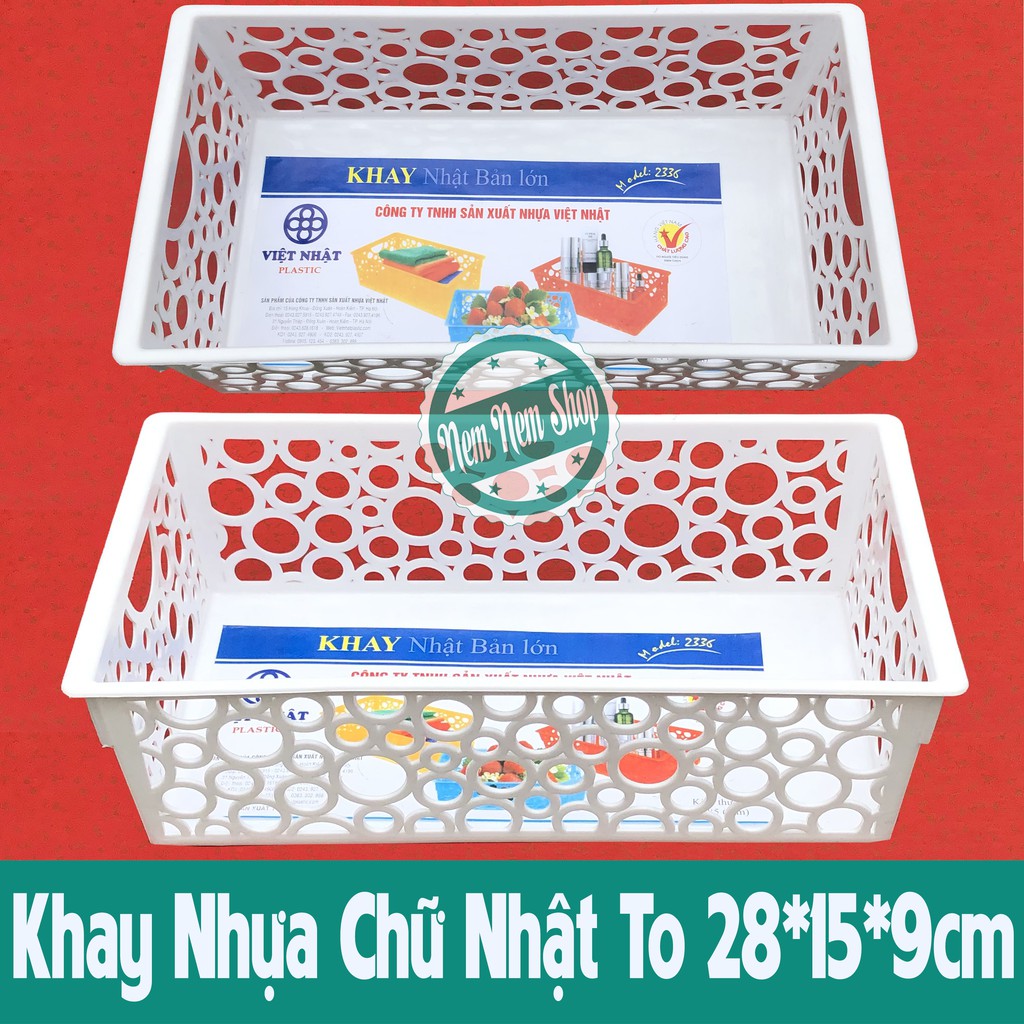 Rổ Nhựa Chữ Nhật  Cỡ To Đa Năng Việt Nhật 28*15*9cm