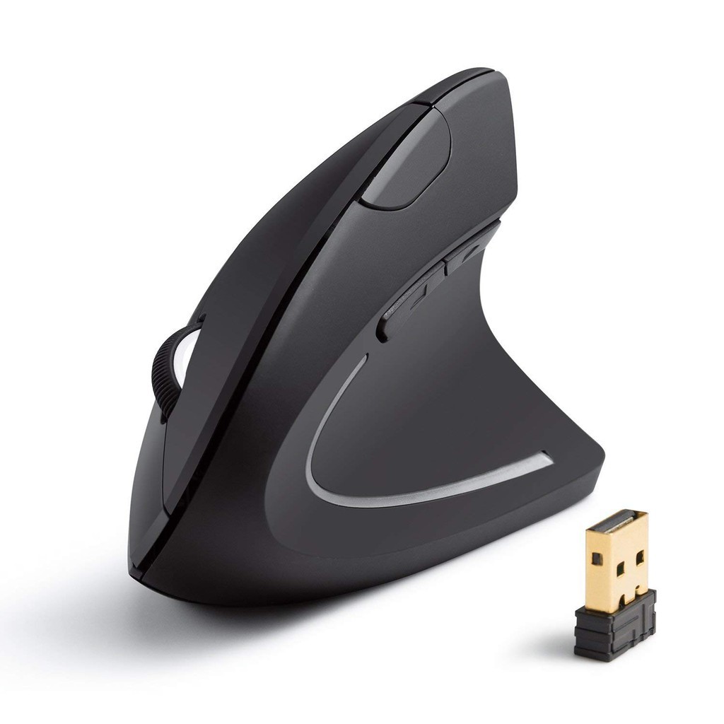 Chuột không dây Ergonomic Mouse (Đen) kiểu đứng chống mỏi Thế hệ mới nhất