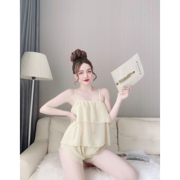 Đồ ngủ 2 dây lụa hàn dễ thương siêu rẻ xinh xắn | BigBuy360 - bigbuy360.vn