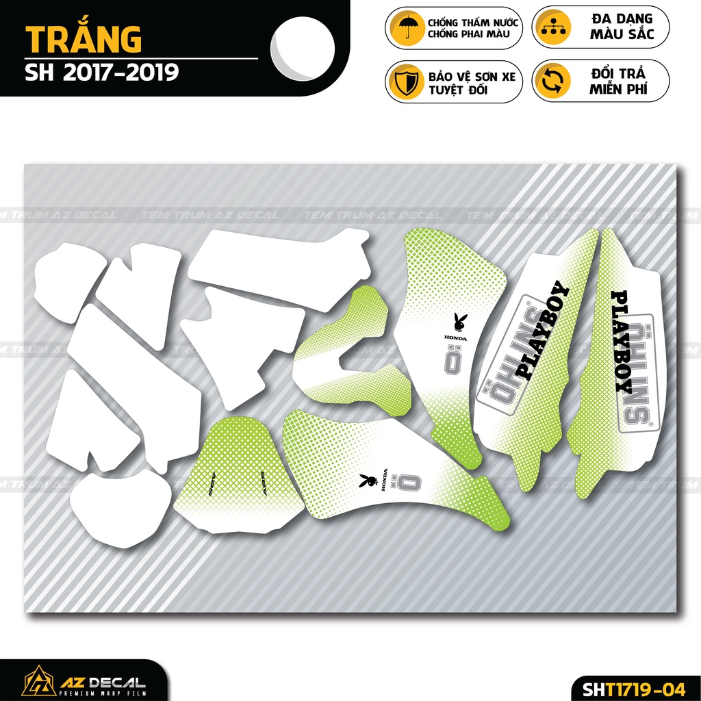 Tem Trùm SH Phong Cách PlayBoy Cực Chất | SHT-04 | Decal Trùm Dán Dàn Áo Xe SH 2017 - 2019 - 2020 - 2021 - 2022