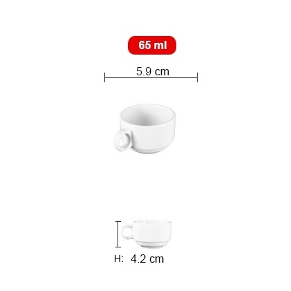 Chén Sứ số 5 Long Phương - Chén uống trà bằng sứ men trắng 65ml