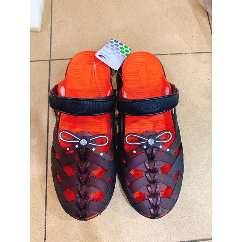 Dép nơ nhựa bít mũi có quai hậu