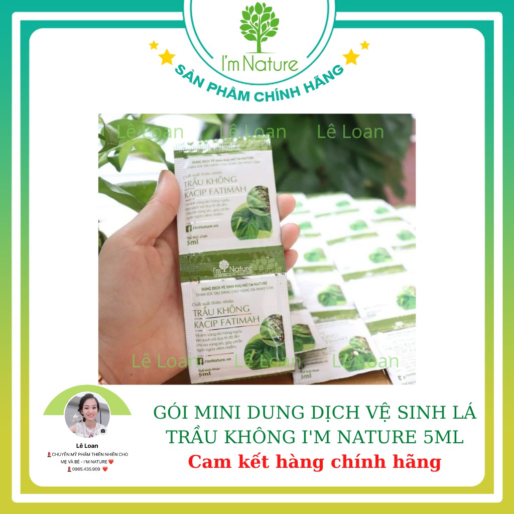 Gói mini Dung dịch vệ sinh phụ nữ Lá Trầu Không - I'm Nature - Cam kết hàng chính hãng