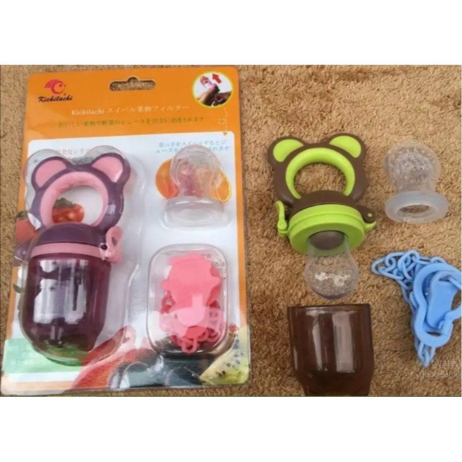 Túi Nhai Ăn Dặm Cho Bé Silicon Kichi Túi Ngậm Nhai trái cây Cho Bé Mới Tập Ăn