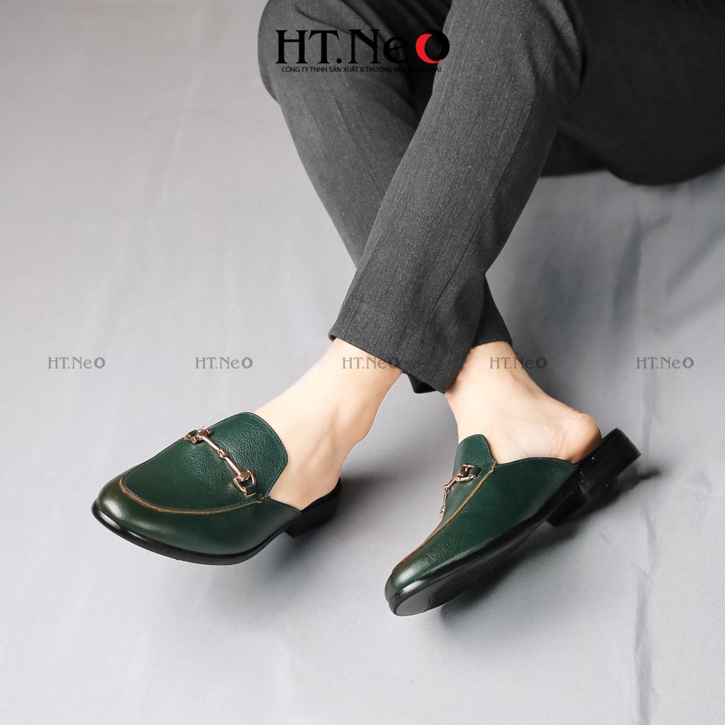 Giày sục nam - Giày mules nam HT.NEO Đế phíp, quai kim loại cùng da bò thật tạo nến sự quý phái, thu hút và sang S003 | BigBuy360 - bigbuy360.vn