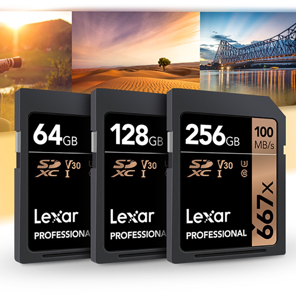 Thẻ Nhớ Lexar 667X Chuyên Nghiệp  U3 V30 SDXCTM Thẻ Nhớ UHS-I  90MB / s)