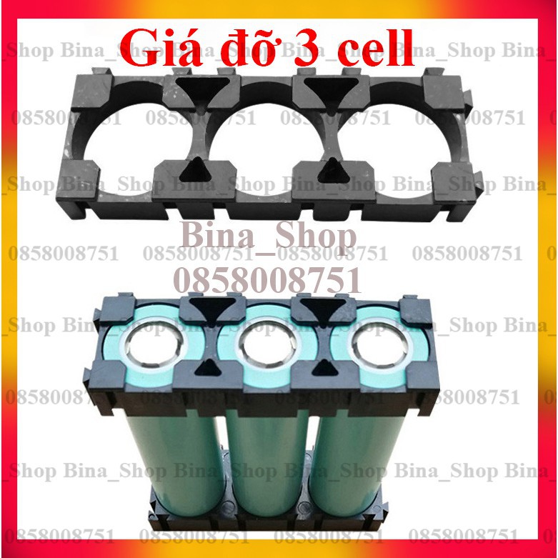 Khay Pin 18650 Khung Giá Đỡ 1/2/3 Cell Ghép Pin 1S 2S 3S