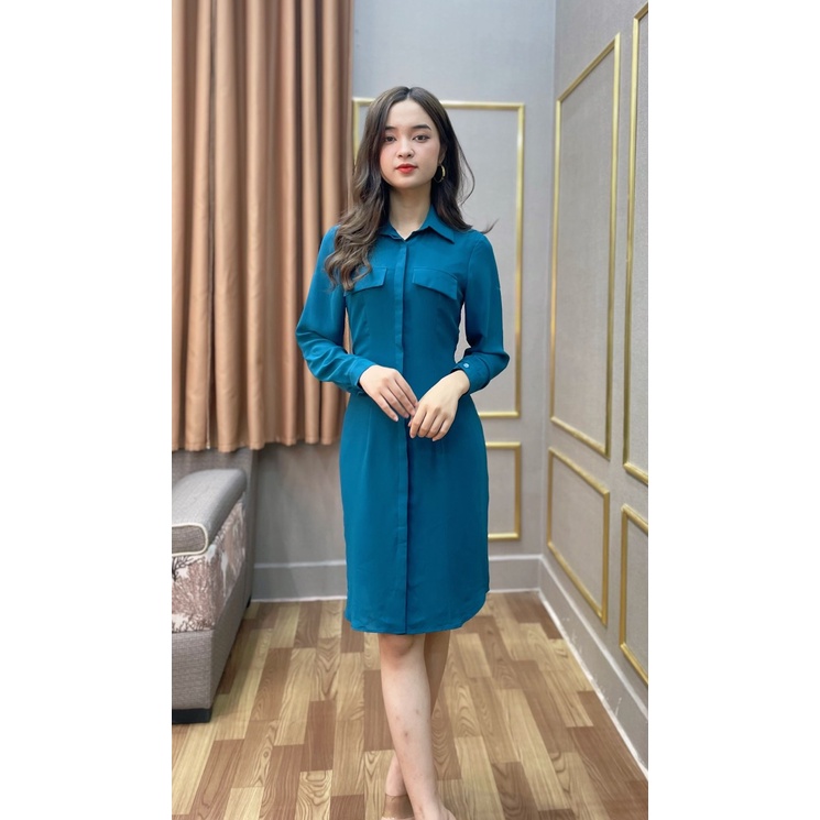 Đầm dài tay cổ sơ mi SEFA SFT3028