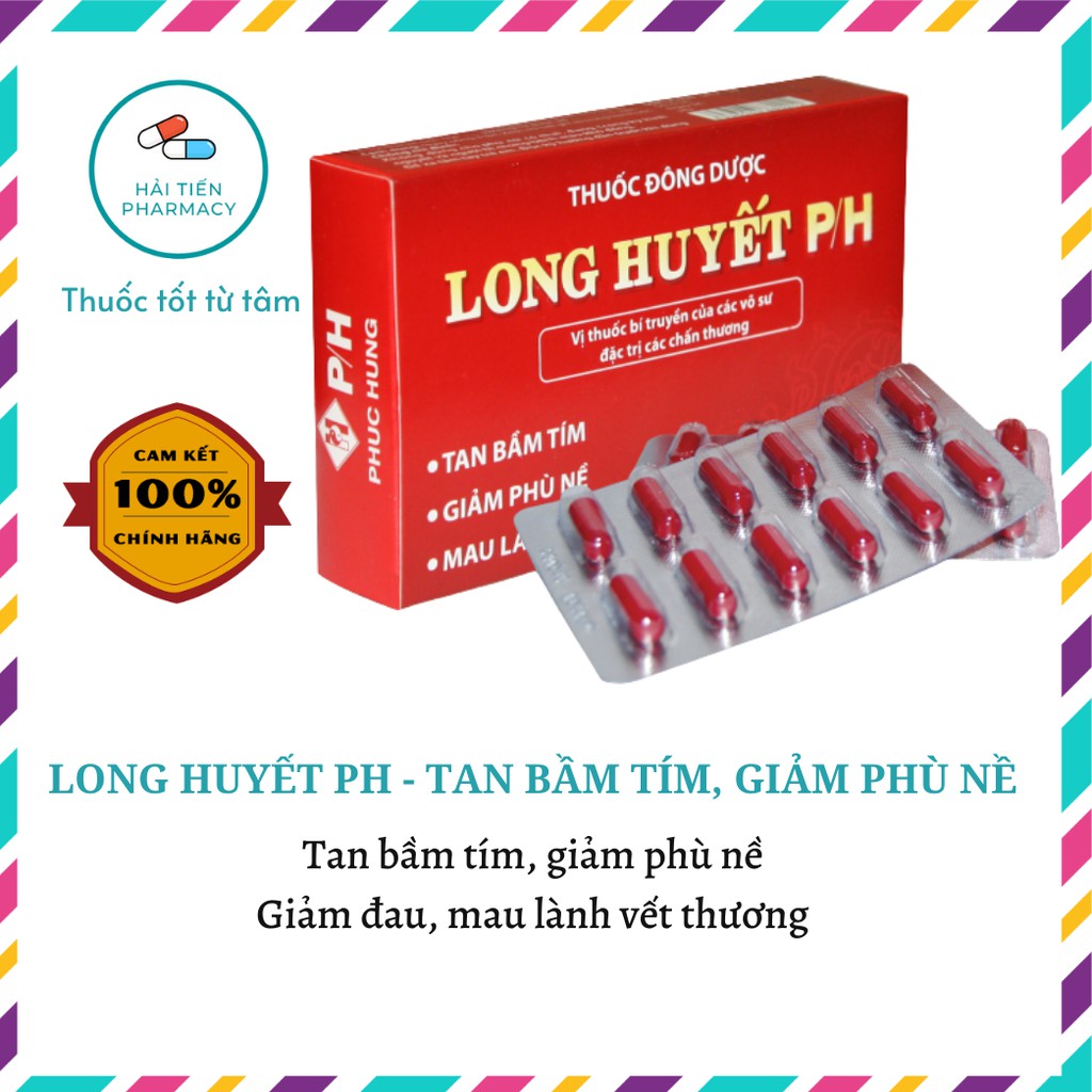 Long huyết PH - Tan bầm tím, giảm phù nề, mau lành vết thương